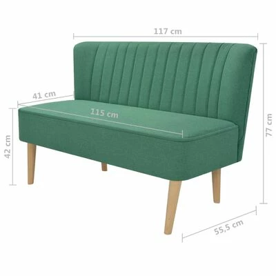 VidaXL Canapé 117 x 55,5 x 77 cm Tissu Vert 4 VidaXL Canapé 117 x 55,5 x 77 cm Tissu Vert – Image 4