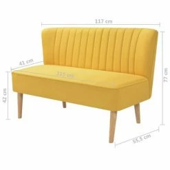 VidaXL Canapé 117 x 55,5 x 77 cm Tissu Jaune -Canapés Soldes 2022 image 4 244074