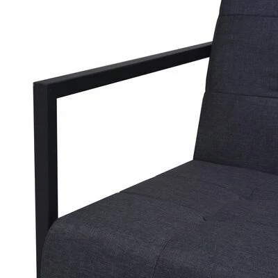 VidaXL Sofa à 2 places avec accoudoirs Acier et tissu Gris foncé 4 VidaXL Sofa à 2 places avec accoudoirs Acier et tissu Gris foncé – Image 4