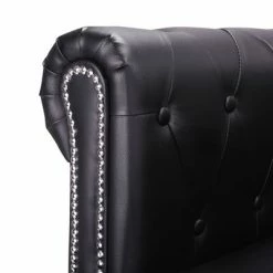 VidaXL Canapé Chesterfield en forme de L Cuir synthétique Noir -Canapés Soldes 2022 image 4 245536