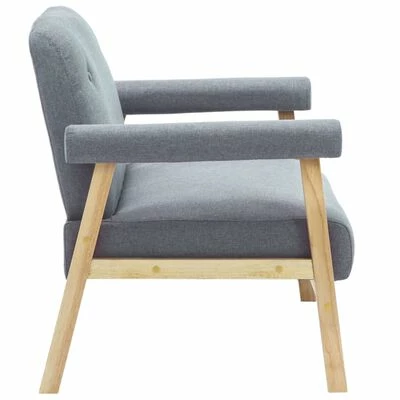 VidaXL Canapé à 2 places Tissu Gris clair 4 VidaXL Canapé à 2 places Tissu Gris clair – Image 4