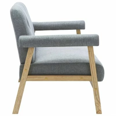 VidaXL Canapé à 3 places Tissu Gris clair 4 VidaXL Canapé à 3 places Tissu Gris clair – Image 4