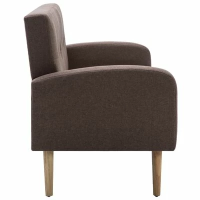 VidaXL Canapé à 3 places Tissu Marron 4 VidaXL Canapé à 3 places Tissu Marron – Image 4