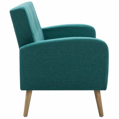 VidaXL Canapé à 3 places Tissu Vert 4 VidaXL Canapé à 3 places Tissu Vert – Image 4