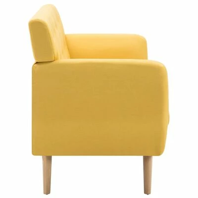 VidaXL Canapé à 3 places Revêtement en tissu 172x70x82 cm Jaune 4 VidaXL Canapé à 3 places Revêtement en tissu 172x70x82 cm Jaune – Image 4
