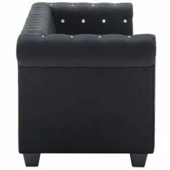 VidaXL Canapé à 3 places Revêtement en velours 199x75x72 cm Noir 9 VidaXL Canapé à 3 places Revêtement en velours 199x75x72 cm Noir -Canapés Soldes 2022 image 4 247138