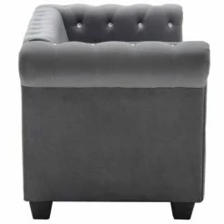 VidaXL Canapé à 2 places Revêtement en velours 146x75x72 cm Gris -Canapés Soldes 2022 image 4 247143