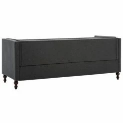 VidaXL Canapé Chesterfield à 3 places Revêtement en tissu Gris foncé 9 VidaXL Canapé Chesterfield à 3 places Revêtement en tissu Gris foncé -Canapés Soldes 2022 image 4 247163