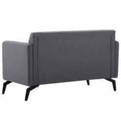 VidaXL Canapé à 2 places Revêtement en tissu 115x60x67 cm Gris foncé -Canapés Soldes 2022 image 4 247183