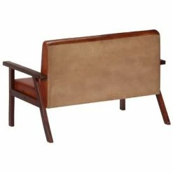 VidaXL Canapé à 2 places Marron Cuir véritable -Canapés Soldes 2022 image 4 247646