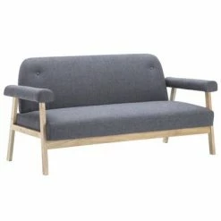 VidaXL Ensemble de canapé pour 5 personnes 2 pcs Tissu Gris foncé 9 VidaXL Ensemble de canapé pour 5 personnes 2 pcs Tissu Gris foncé -Canapés Soldes 2022 image 4 275211