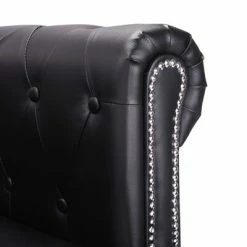 VidaXL Canapé Chesterfield en forme de L Cuir synthétique Noir 9 VidaXL Canapé Chesterfield en forme de L Cuir synthétique Noir -Canapés Soldes 2022 image 4 275224
