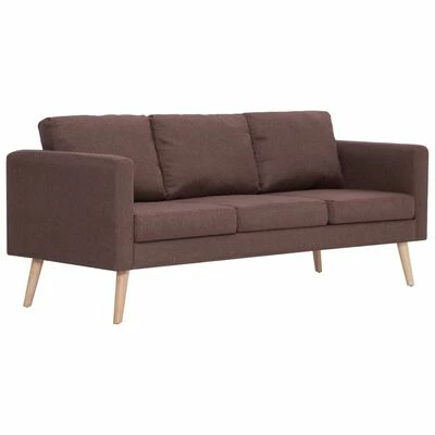 VidaXL Ensemble de canapé 2 pcs Tissu Marron 4 VidaXL Ensemble de canapé 2 pcs Tissu Marron – Image 4