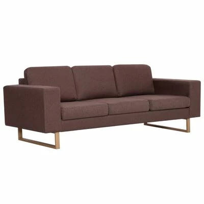 VidaXL Ensemble de canapé 2 pcs Tissu Marron 4 VidaXL Ensemble de canapé 2 pcs Tissu Marron – Image 4