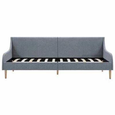 VidaXL Cadre de lit de jour avec matelas en mousse Gris clair Tissu 4 VidaXL Cadre de lit de jour avec matelas en mousse Gris clair Tissu – Image 4