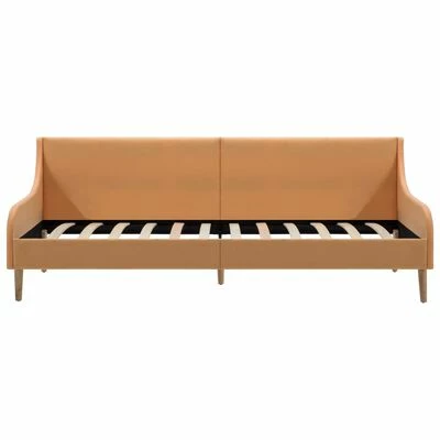 VidaXL Cadre de lit de jour avec matelas en mousse Orange Tissu 4 VidaXL Cadre de lit de jour avec matelas en mousse Orange Tissu – Image 4