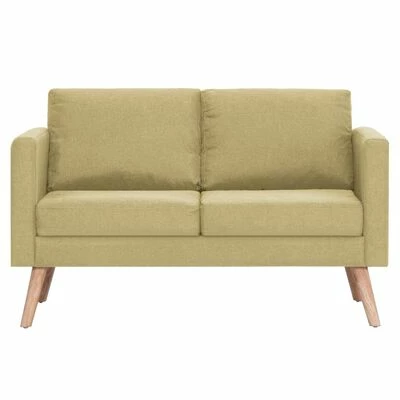 VidaXL Canapé à 2 places Tissu Vert 4 VidaXL Canapé à 2 places Tissu Vert – Image 4