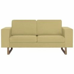 VidaXL Canapé à 2 places Tissu Vert -Canapés Soldes 2022 image 4 281387