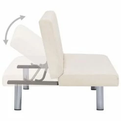 VidaXL Canapé-lit Crème Polyester -Canapés Soldes 2022 image 4 282194