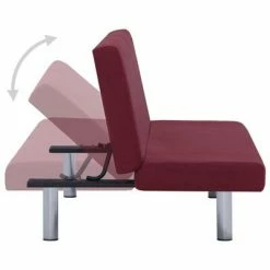 VidaXL Canapé-lit Rouge bordeaux Polyester -Canapés Soldes 2022 image 4 282200