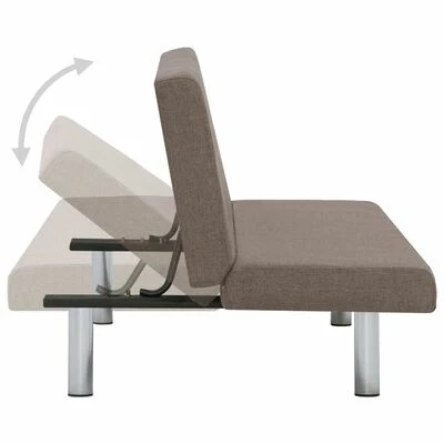 VidaXL Canapé-lit Taupe Polyester 4 VidaXL Canapé-lit Taupe Polyester – Image 4