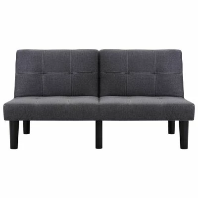 VidaXL Canapé à 2 places Gris foncé Tissu 4 VidaXL Canapé à 2 places Gris foncé Tissu – Image 4