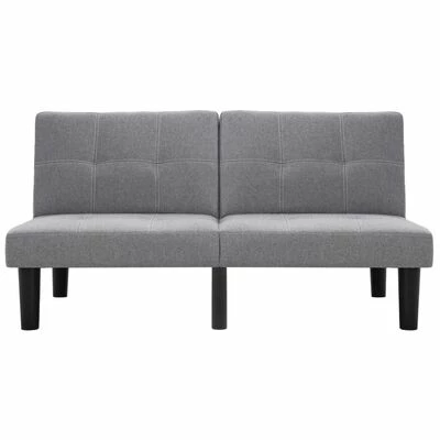 VidaXL Canapé à 2 places Gris clair Tissu 4 VidaXL Canapé à 2 places Gris clair Tissu – Image 4