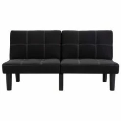 VidaXL Canapé à 2 places Noir Tissu -Canapés Soldes 2022 image 4 284754