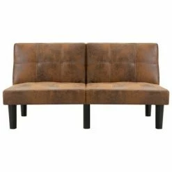 VidaXL Canapé à 2 places Marron Similicuir daim 9 VidaXL Canapé à 2 places Marron Similicuir daim -Canapés Soldes 2022 image 4 284761