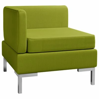VidaXL Canapé d'angle sectionnel avec coussin Tissu Vert 4 VidaXL Canapé d'angle sectionnel avec coussin Tissu Vert – Image 4