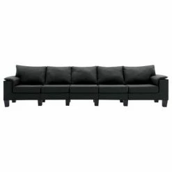 VidaXL Canapé à 5 places Noir Tissu 9 VidaXL Canapé à 5 places Noir Tissu -Canapés Soldes 2022 image 4 287106