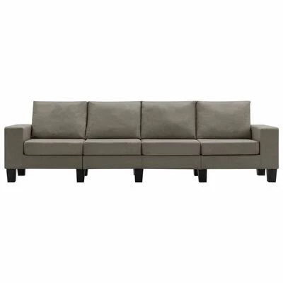 VidaXL Canapé à 4 places Taupe Tissu 4 VidaXL Canapé à 4 places Taupe Tissu – Image 4