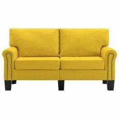 VidaXL Canapé à 2 places Jaune Tissu 9 VidaXL Canapé à 2 places Jaune Tissu -Canapés Soldes 2022 image 4 287157