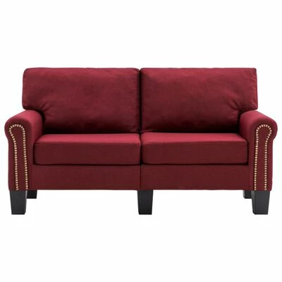 VidaXL Canapé à 2 places Rouge bordeaux Tissu 4 VidaXL Canapé à 2 places Rouge bordeaux Tissu – Image 4