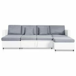 VidaXL Canapé-lit extensible à 4 places Similicuir Blanc 9 VidaXL Canapé-lit extensible à 4 places Similicuir Blanc -Canapés Soldes 2022 image 4 287214