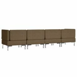 VidaXL Ensemble de canapés 4 pcs Tissu Marron -Canapés Soldes 2022 image 4 3052802