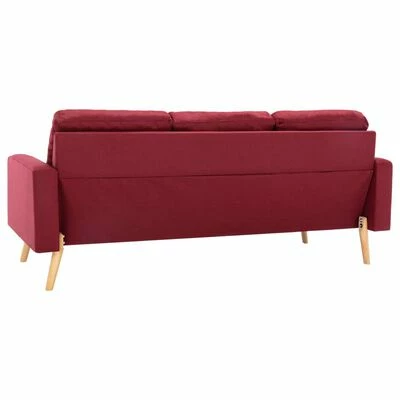 VidaXL Ensemble de canapés 2 pcs Tissu Rouge bordeaux 4 VidaXL Ensemble de canapés 2 pcs Tissu Rouge bordeaux – Image 4