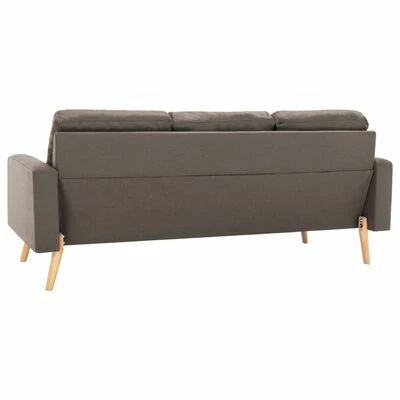 VidaXL Ensemble de canapés 2 pcs Tissu Taupe 4 VidaXL Ensemble de canapés 2 pcs Tissu Taupe – Image 4