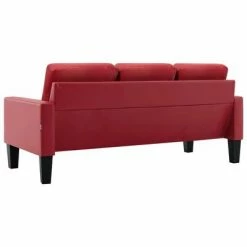 VidaXL Ensemble de canapés 2 pcs Rouge Similicuir 9 VidaXL Ensemble de canapés 2 pcs Rouge Similicuir -Canapés Soldes 2022 image 4 3056672
