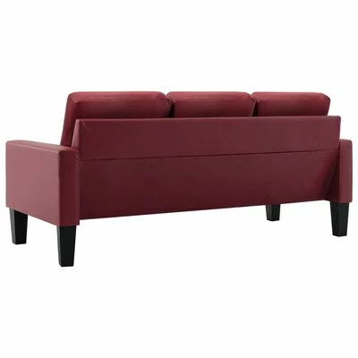 VidaXL Ensemble de canapés 2 pcs Rouge bordeaux Similicuir 4 VidaXL Ensemble de canapés 2 pcs Rouge bordeaux Similicuir – Image 4