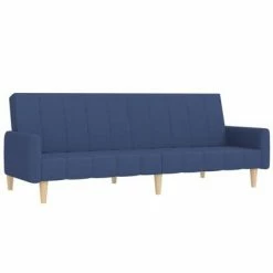 VidaXL Canapé-lit à 2 places avec repose-pied Bleu Tissu 9 VidaXL Canapé-lit à 2 places avec repose-pied Bleu Tissu -Canapés Soldes 2022 image 4 3080552