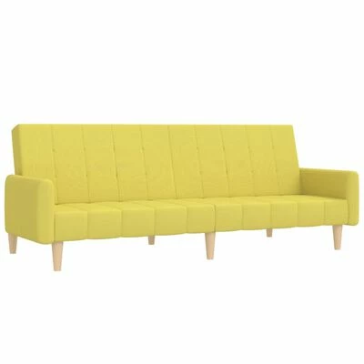 VidaXL Canapé-lit à 2 places avec repose-pied Vert Tissu 4 VidaXL Canapé-lit à 2 places avec repose-pied Vert Tissu – Image 4