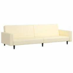 VidaXL Canapé-lit à 2 places avec repose-pied Crème Similicuir 9 VidaXL Canapé-lit à 2 places avec repose-pied Crème Similicuir -Canapés Soldes 2022 image 4 3081883