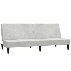 VidaXL Canapé-lit à 2 places avec tabouret Gris clair Tissu microfibre 9 VidaXL Canapé-lit à 2 places avec tabouret Gris clair Tissu microfibre -Canapés Soldes 2022 image 4 3121296