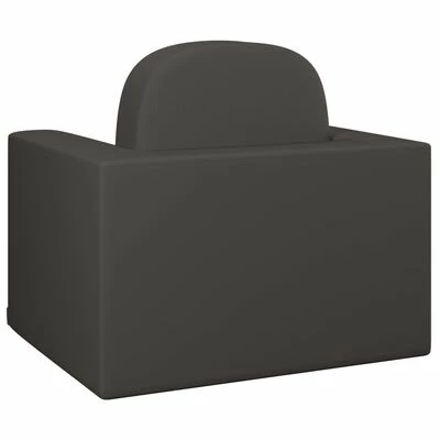 VidaXL Canapé pour enfants 2 en 1 Noir Similicuir 4 VidaXL Canapé pour enfants 2 en 1 Noir Similicuir – Image 4