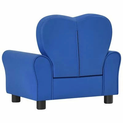 VidaXL Canapé pour enfants Bleu Similicuir 4 VidaXL Canapé pour enfants Bleu Similicuir – Image 4