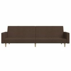 VidaXL Canapé-lit à 2 places Marron Tissu -Canapés Soldes 2022 image 4 337290