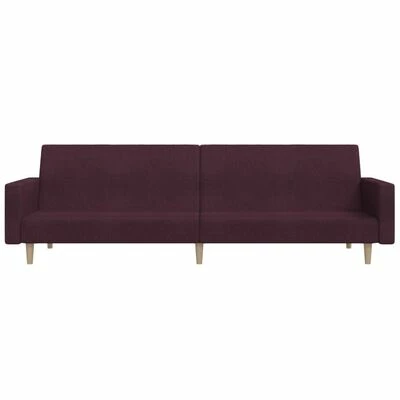 VidaXL Canapé-lit à 2 places Violet Tissu 4 VidaXL Canapé-lit à 2 places Violet Tissu – Image 4