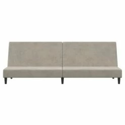 VidaXL Canapé-lit à 2 places Gris clair Velours 9 VidaXL Canapé-lit à 2 places Gris clair Velours -Canapés Soldes 2022 image 4 337299