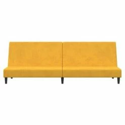 VidaXL Canapé-lit à 2 places Jaune Velours 9 VidaXL Canapé-lit à 2 places Jaune Velours -Canapés Soldes 2022 image 4 337306
